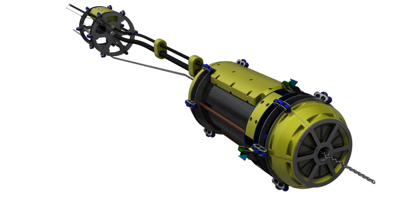 Sea water intake subsea cleaning machine
