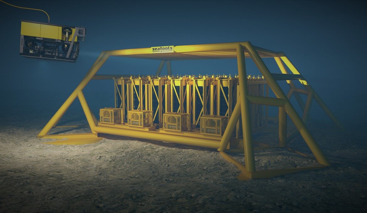 Subsea liquid storage for storage of chemicals