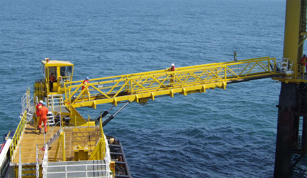 Active heave compensator for OAS gangway