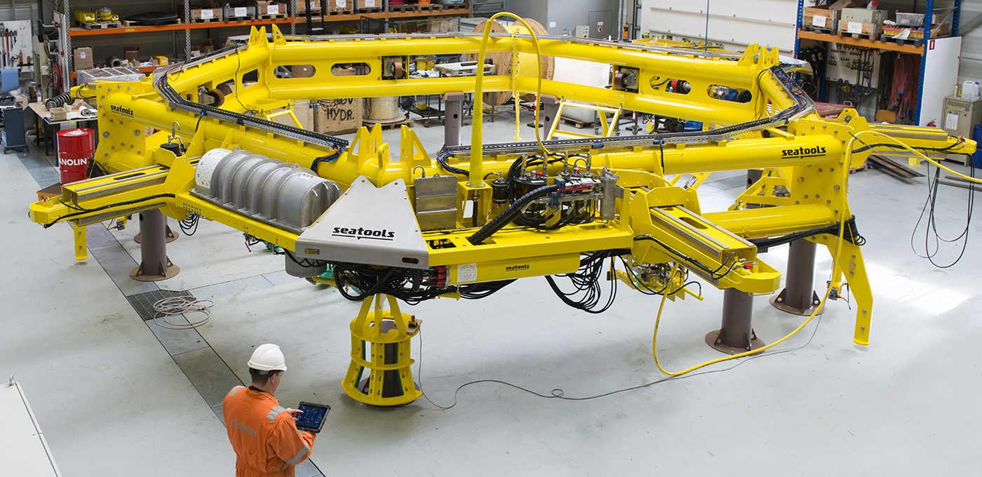 Subsea tool for anode cage installation offshore wind farms