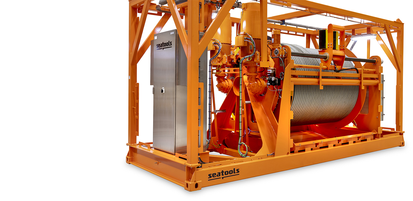 Seatools umbilical winch with CT and AHC functionality for subsea vehicles
