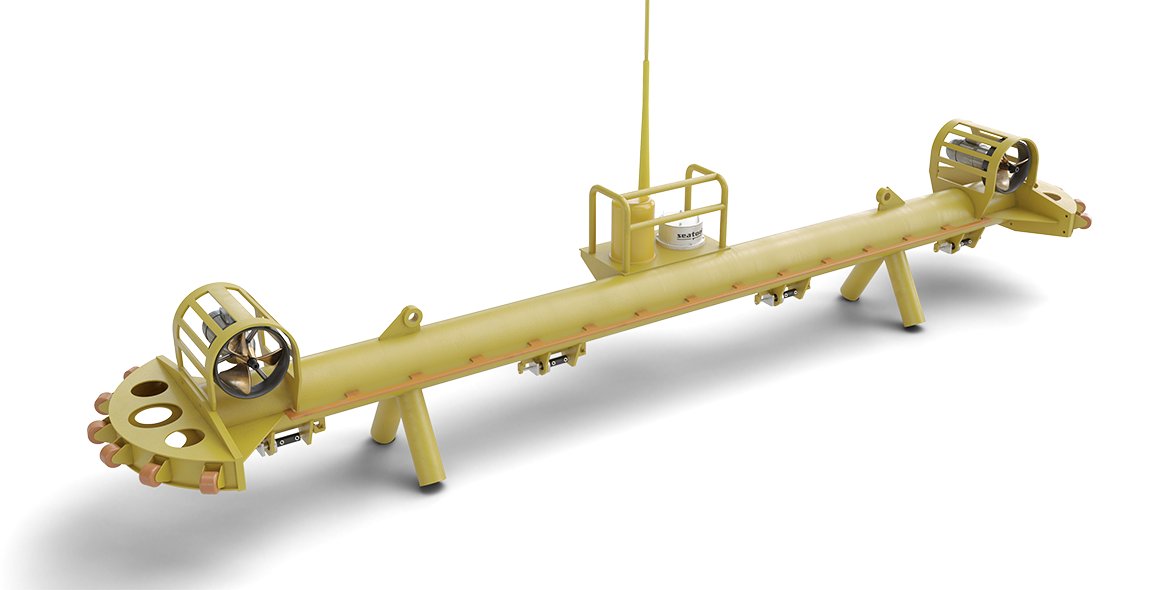 Cable and scour protection means installation monopile subsea